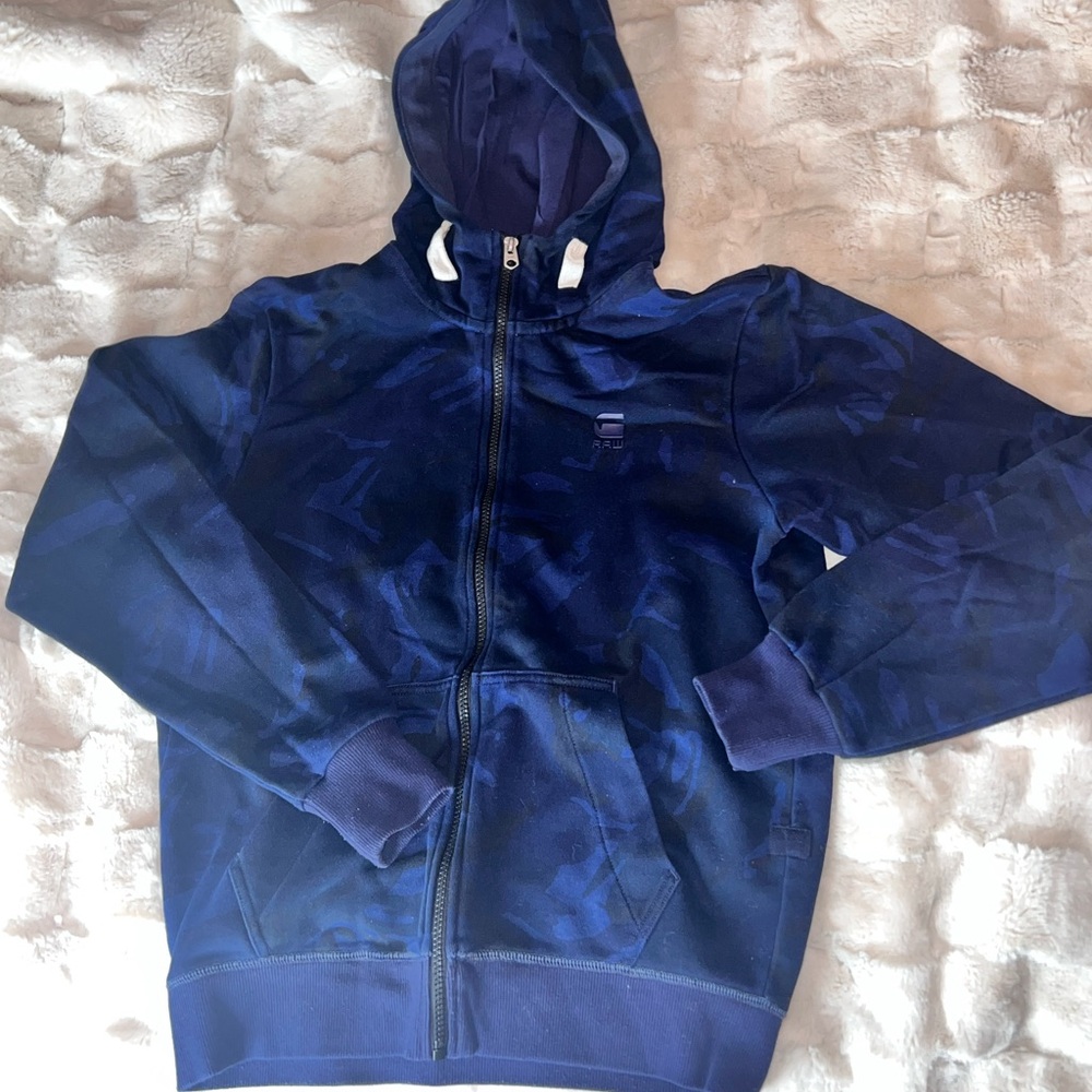 G-Star Raw Mens Navy Blue Hoodie | S |